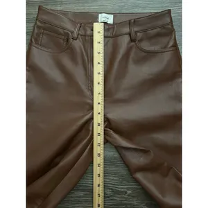 Aritzia Wilfred Melina Faux Leather Cognac Pants Size 4 thumbnail 3