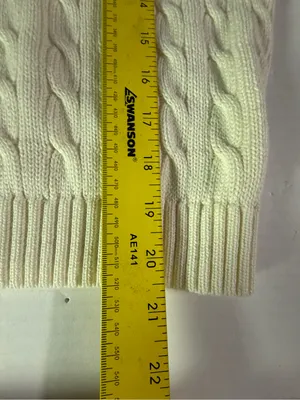 Brandy Melville Cream Cable V-Neck Sweater size estimated thumbnail 6