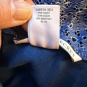 Victorias Secret Blue Satin Lace Trim Chemise Nightie Slip Dress Size XS thumbnail 8
