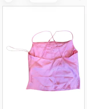 Zara Satin Cami Crop Top Spaghetti Straps Light Pink S thumbnail 4