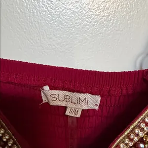 Sublime Beaded V-Neck Maxi Dress in Burgundy thumbnail 2