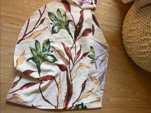 Montce White Sarong with Green & Rust Leaf Print Size undefined thumbnail 3