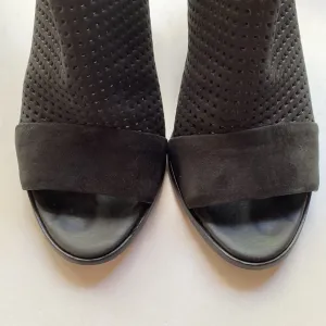 Vince Aden‎ Laser Cut Suede Peep Toe Heel Sandal Slingback Booties Nubuck 7 37.5 thumbnail 6