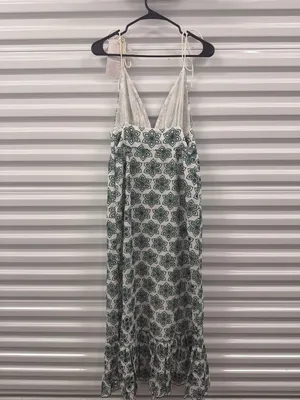 Sundress Louve Long Dress Eyelet Green Womens Size Medium thumbnail 6