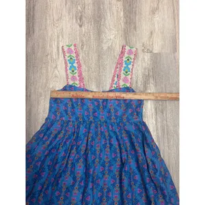 Natural Life Blue Floral Boho Sun Dress Smocked Back Mini XS NWT thumbnail 9
