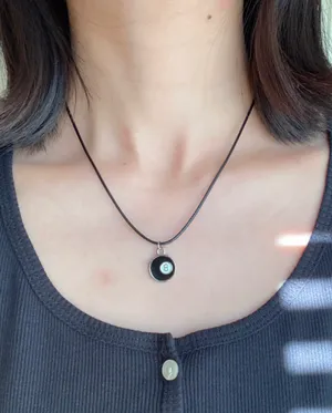 Handmade 8 ball grunge funky unisex simple necklace🎲8️⃣🖤 thumbnail 5