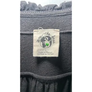 Free People We The‎ Free Peasant Top L Gray Natural Organic Cotton Smocked Boho thumbnail 2