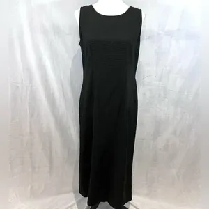 Vintage Sag Harbor black patterned dress maxi dress jacket suit size petite 10P thumbnail 6