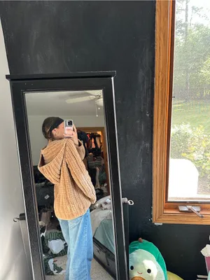 Chunky Open-Front Women's Sweater Cardigan - Camel thumbnail 4