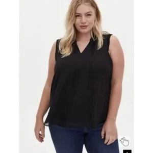 Torrid Black Chiffon Tank Sleeveless Womens Plus Size 2X NEW #734 thumbnail 2