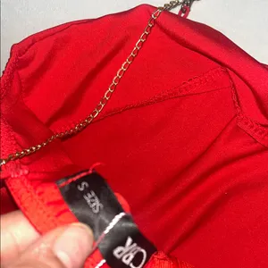 Red and White Sleeveless Dress thumbnail 5