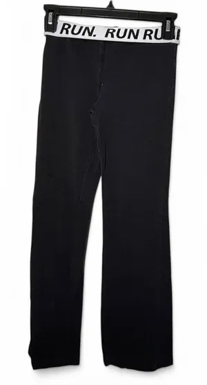 Run XS Wide Leg Stretch Pants Straight Athleisure 28" inseam black lounge thumbnail 1