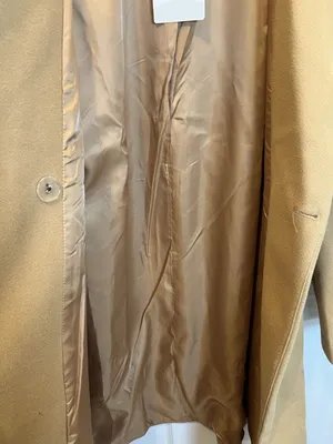 Fashion Women’s Camel Wool Blend Winter Coat Large Long Classic Elegant NWT thumbnail 9