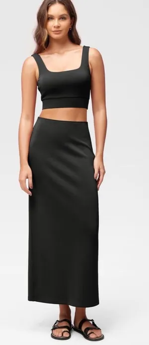 Ododos Body Con Maxi Skirt Black thumbnail 1
