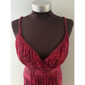 Y2K Babydoll Sangria Silk Dress Size 14 Red Fairy Whimsigoth Romantic Mystical thumbnail 3
