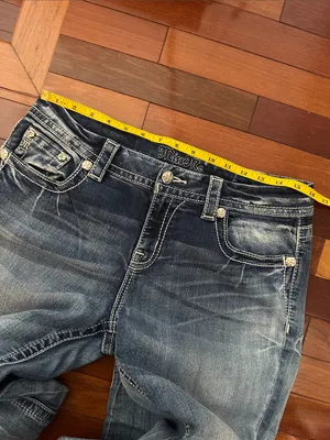 Miss Me Jeans Women's Blue Diamond Studded Pockets Y2K Bling Cowgirl thumbnail 9