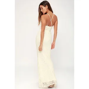 Lulus Zenith Cream Lace Maxi Dress NWT Size XS Halter Full Length Bridal Gown thumbnail 3