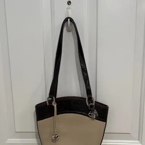 Elegant Cream and Brown Women's Handbag thumbnail 2
