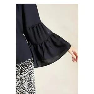 Anthropologie Black Off Shoulder Ruffled Hippie Fairy Peasant Top thumbnail 5