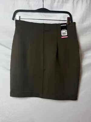 NWT Express olive khaki ponte mini skirt thumbnail 2