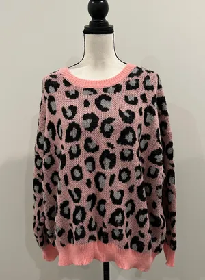 SheIn Curve Animal Print Sweater thumbnail 1