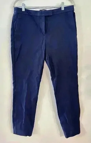 J Crew Womens Size 8 Dark Blue Casual Dress Pants Straight‎ Leg Stretch thumbnail 1