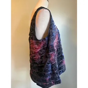 Burnout Velvet Sequin Tank Top whimsigoth fairy Purple‎ Pink y2k grunge boho thumbnail 2