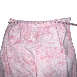Ellen Tracy Pajama Set Button Front Shirt Pink Paisley Shabby‎ Chic Cottage L thumbnail 8