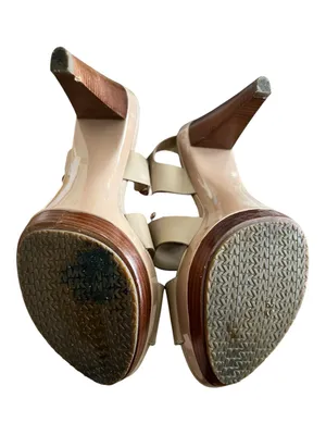 MICHAEL Michael Kors Carla Nude Leather Platform Sandals Heels Size 8M thumbnail 7