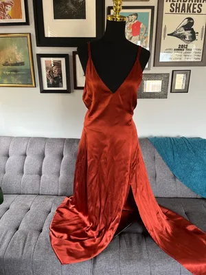 Sleeping with Jacque "Freudian" Silk Slip Dress in Copper. Size 4 thumbnail 5