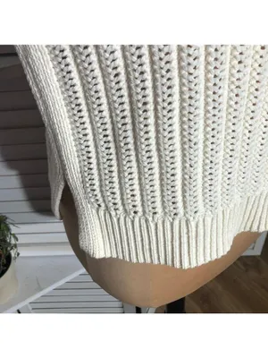 Frye sleeveless top crochet cable knit cream coquette romantic coastal cowgirl L thumbnail 7