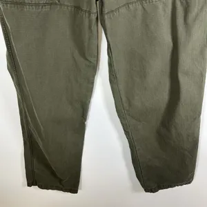Madewell Twill Wide Leg Utility Pants Woman’s Size 32 Olive Green‎ Boho thumbnail 4