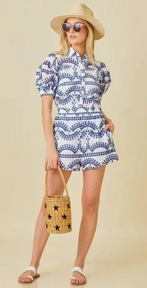 Lace puff sleeve romper White Size M thumbnail 1