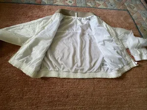 Athleta White Lightweight Cropped Bomber Jacket Full Zip Women’s M thumbnail 6