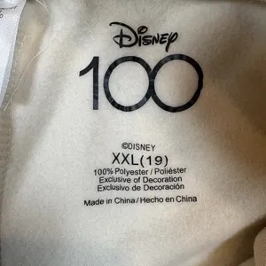Disney 100 Sweatpants Size 2XL Mickey‎ Mouse Embroidered Lounge Wear Ivory Cream thumbnail 3