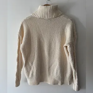 Madewell Cream Cable Knit‎ Turtleneck Sweater NH934 thumbnail 5