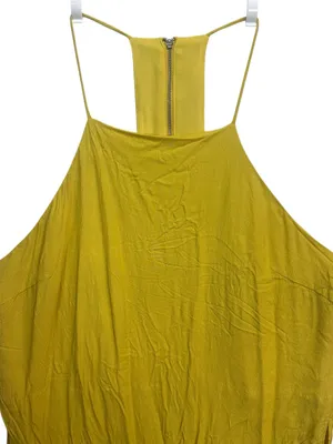 Forever 21 Contemporary Mustard Yellow Racerback Side Slit Mini Dress Size L thumbnail 5
