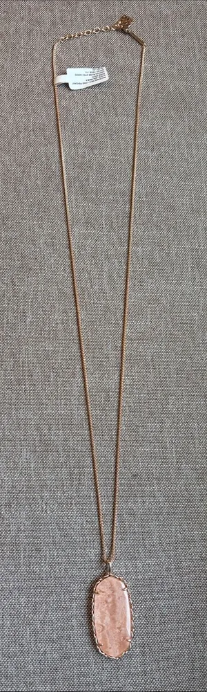 Kendra Scott Macrame Reid Canyon Rose Wood Long Pendant Necklace NWT thumbnail 1