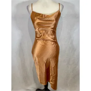 Petal and Pup gold metallic bronze sateen cowl neck midi dress size 0 thumbnail 2