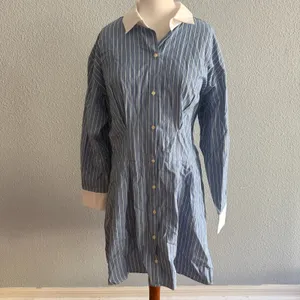Abercrombie & Fitch Poplin Shirt Dress Size Large Tall thumbnail 2