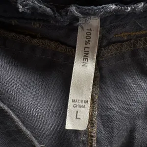 Y2K Linen Cargo Capri Blue Utility Boho Cropped Pants Sz L Button‎ Fly Wide Leg thumbnail 15