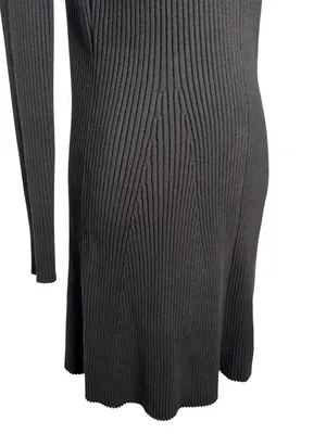 J. Crew Factory Black Ribbed Mock Neck Sweater Dress Size M thumbnail 6