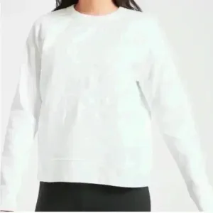 Athleta White Limitless Graphic Crew Sweater Size Medium‎ thumbnail 1