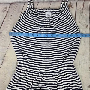 Cabi 5105 Navy White Boat Striped Sleeveless Maxi Dress XS Faux Wrap Nautical thumbnail 8