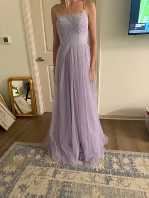 Sherri Hill Prom Dress Lilac Floral Lace Sparkles thumbnail 3