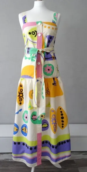 Zara Cotton Printed Dress With Belt Size XS thumbnail 1