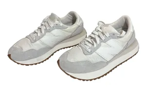New Balance 237 Women's White and Light Gray Retro Runner Sneakers thumbnail 1