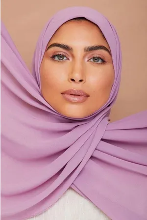 VOILE CHIC Premium Chiffon Mauve Hijab Scarf For Women thumbnail 1