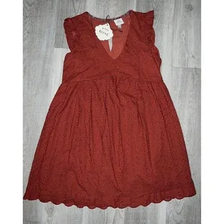 Knox rose fall burnt orange dress thumbnail 1