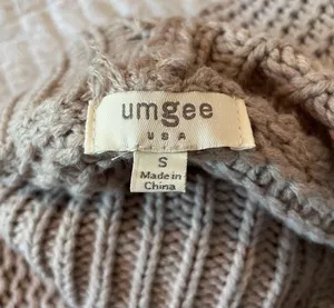 Umgee Grey Lavender Oversized Open Knit Turtleneck Sweater Small thumbnail 5